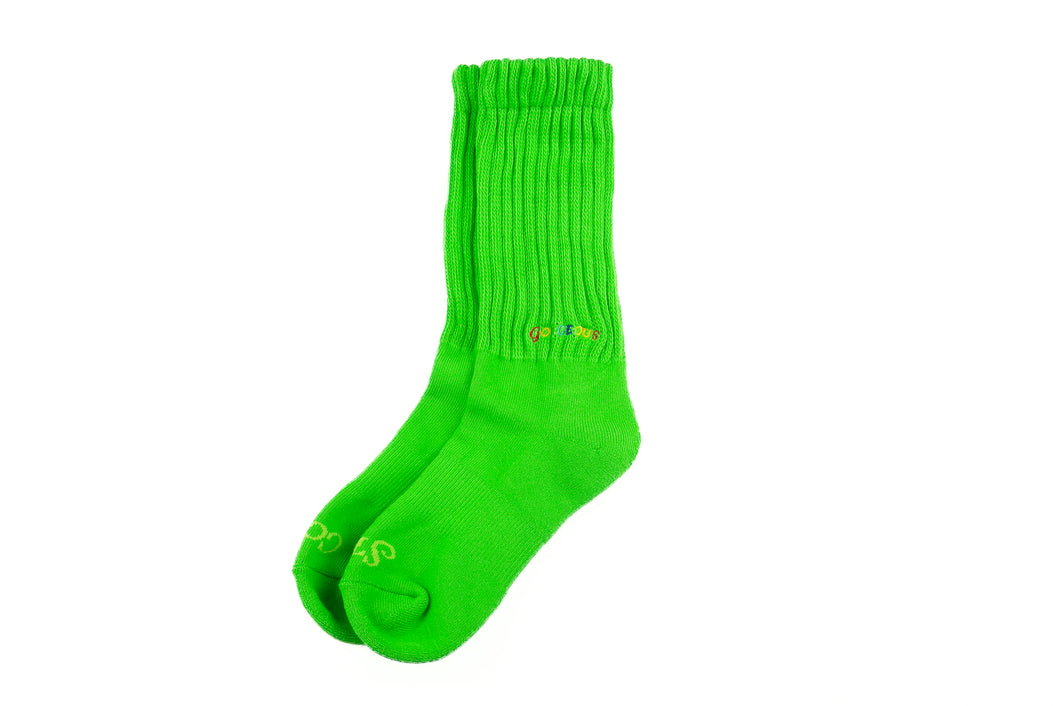 Lime Green Stay Cozy Slouch Socks