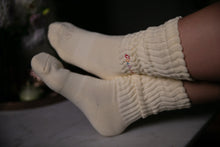 Load image into Gallery viewer, Vanilla Creme Stay Cozy Slouch Socks

