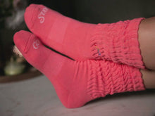 Load and play video in Gallery viewer, Fuschia Stay Cozy Slouch Socks
