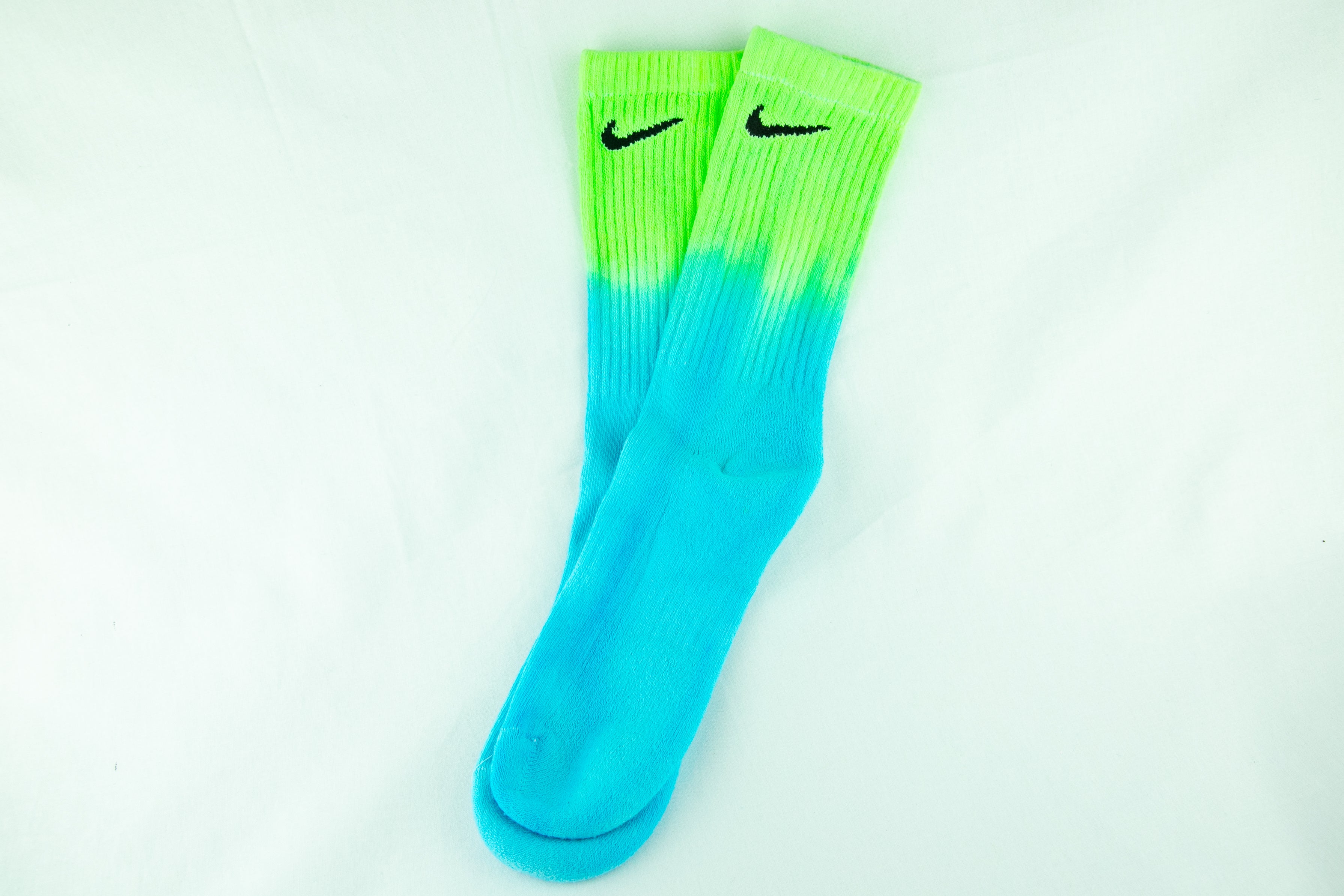 Aquamarine Green Double Dip Dye Socks